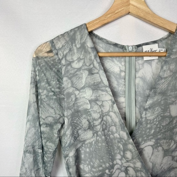 Princess Polly Gray Tie Dye Long Sleeve Mini Wrap Dress 4 - Picture 4 of 7